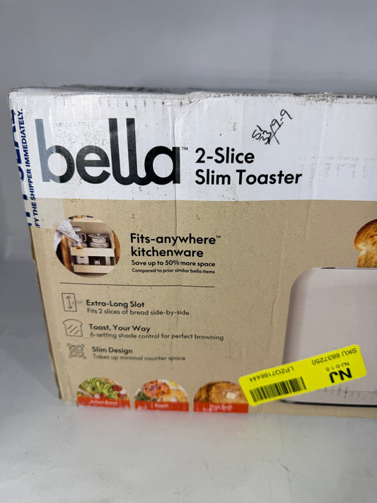 bella Fits-Anywhere 2-Slice Slim Toaster 35117 - Oatmilk