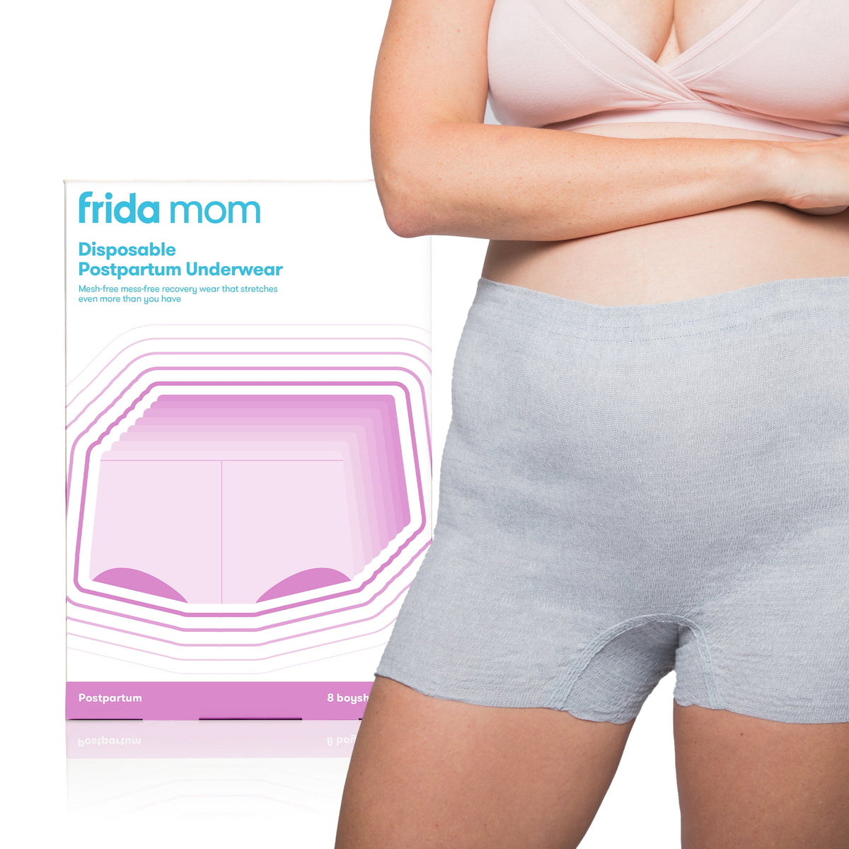Frida Mom Disposable Postpartum Underwear, Boyshort, XS/S (8 Count)