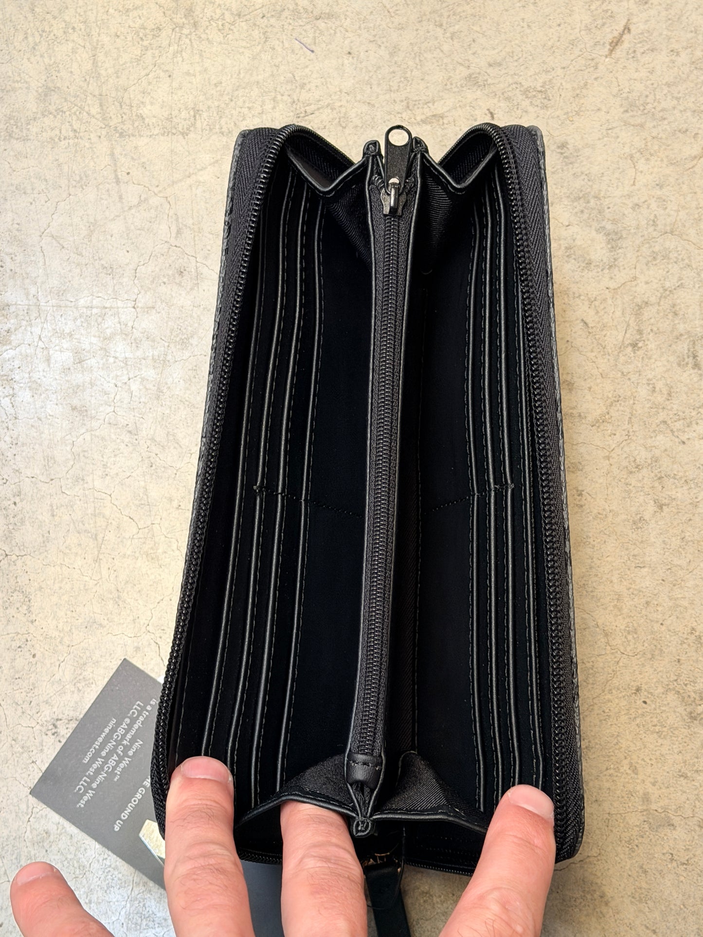 Nine West Norah Zipper Wallet - Jet Black Logo Print