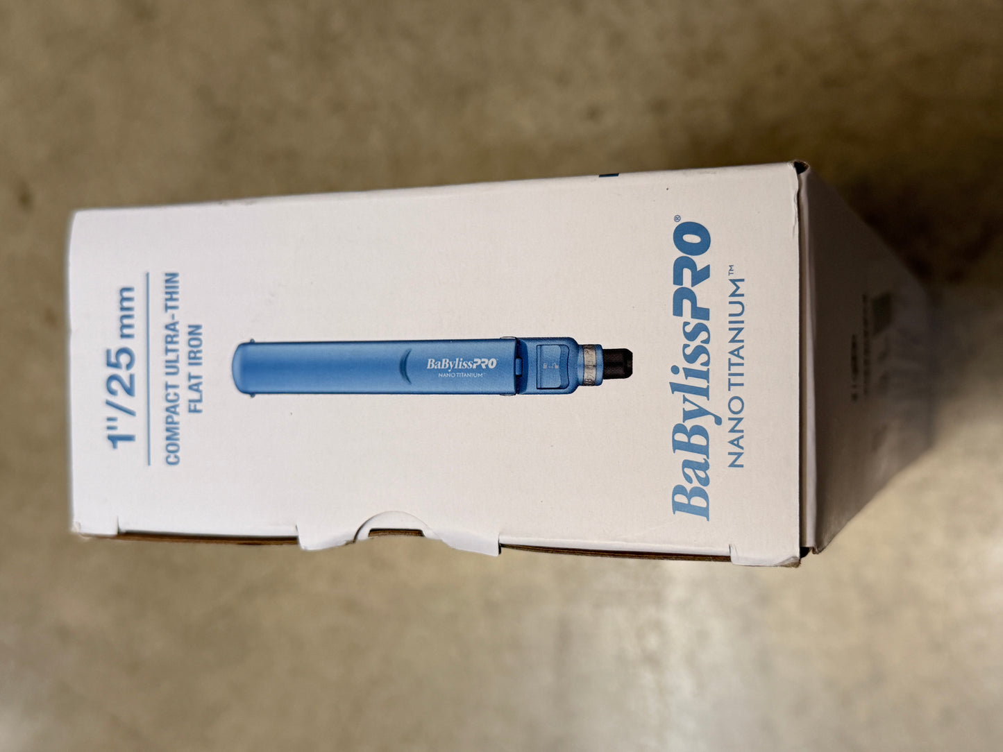 BaBylissPRO Nano Titanium Compact Ultra-Thin Flat Iron 1" Blue New