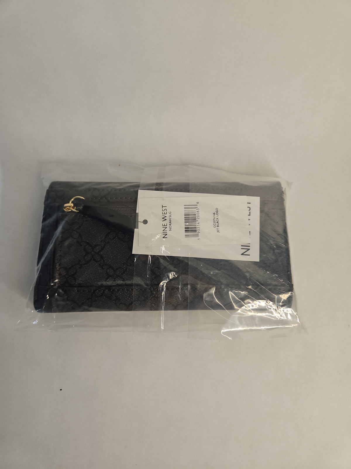 Nine West Norah Snap Wallet – Jet Black Logo Print