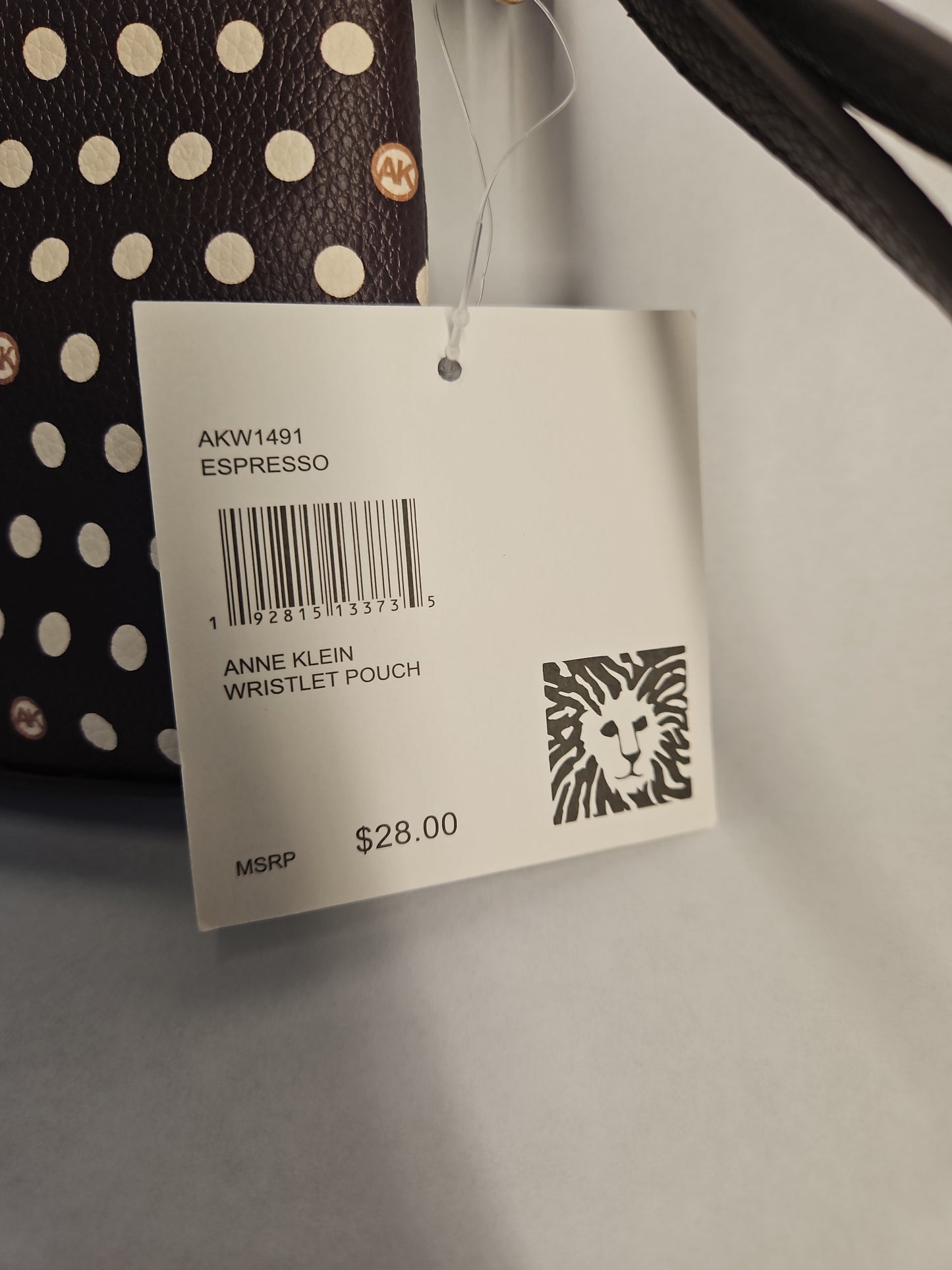 Anne Klein Wristlet Pouch - Espresso Polka Dots