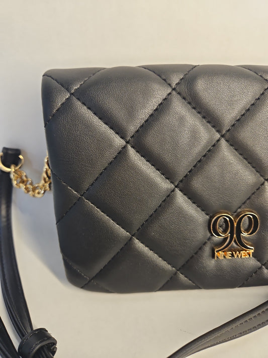 Nine West Emberly Mini Quilted Crossbody Bag - Black