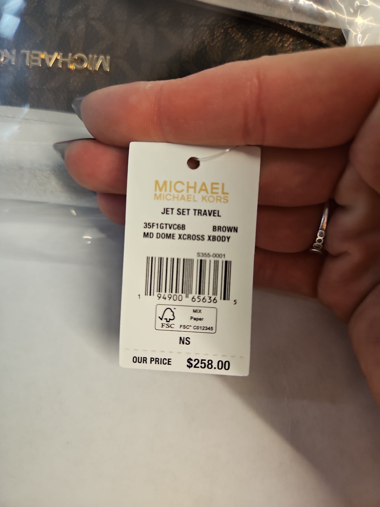 Michael Kors Jet Set Travel Medium Logo Dome Crossbody Bag