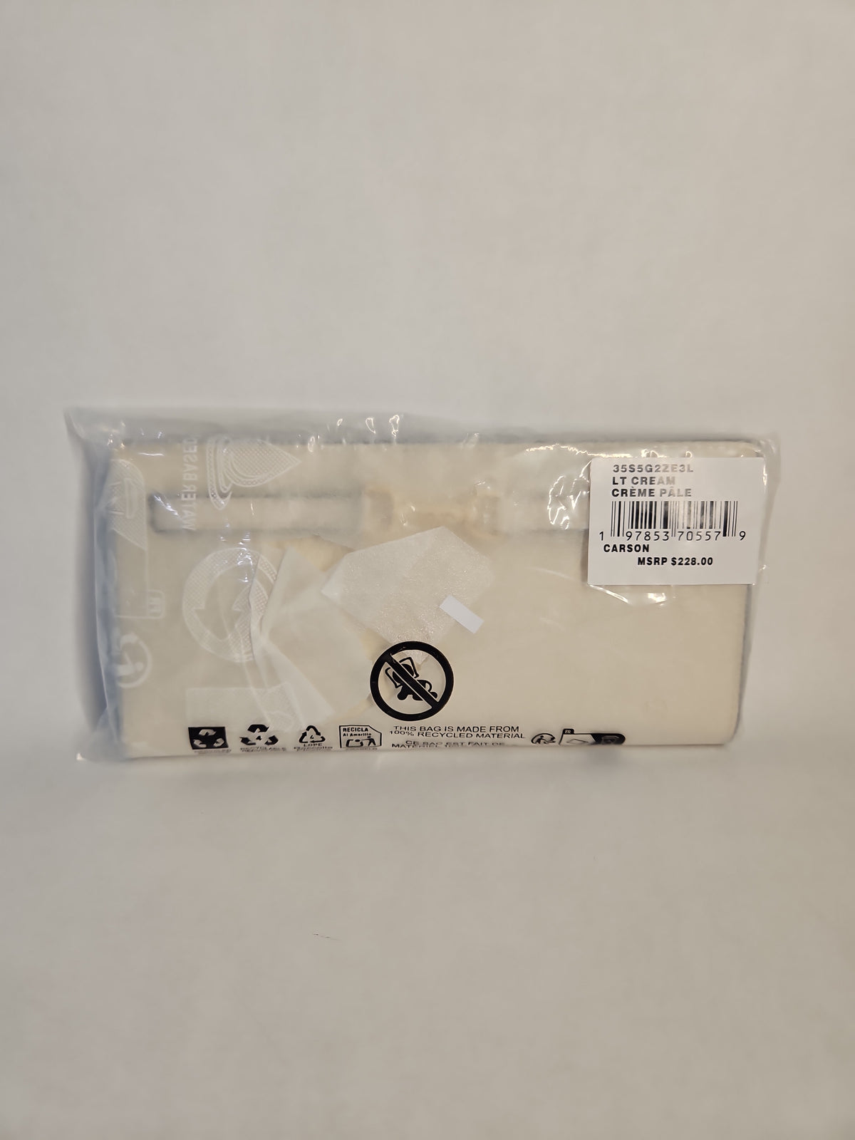 Michael Kors Carson Large Pebbled Leather Snap Wallet - Light Cream