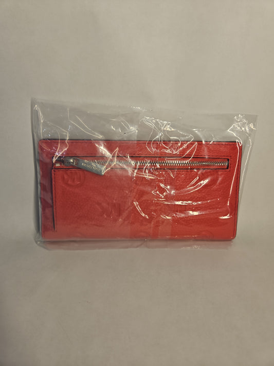 Michael Kors Carson Large Logo Debossed Snap Wallet - Hibiscus Pink