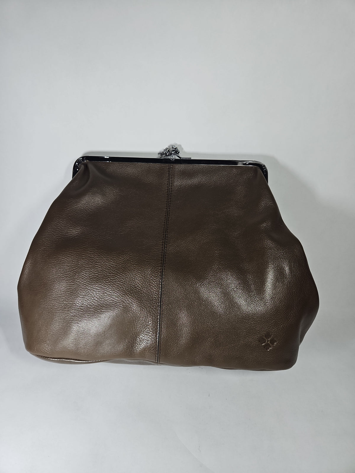 Patricia Nash Serafina Large Leather Kisslock Bag - Mushroom