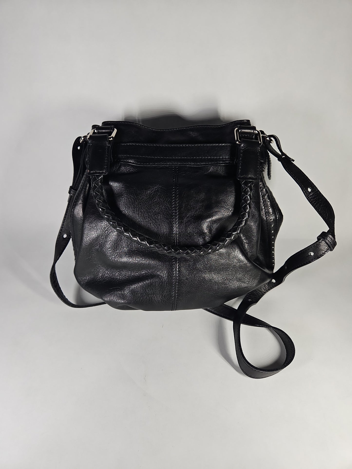 Old Trend Genuine Leather Pumpkin Bucket Bag - Black