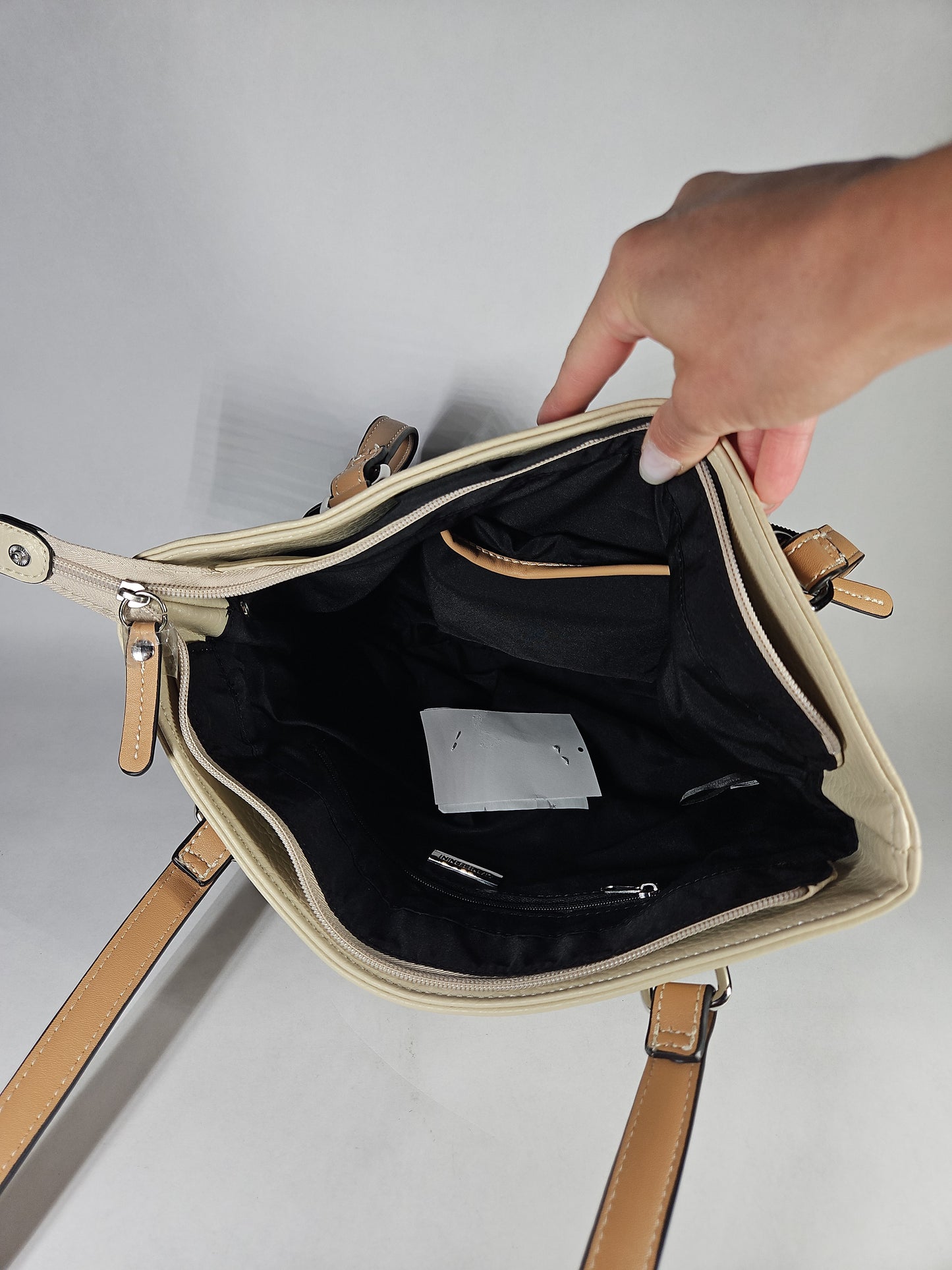 Giani Bernini Colorblock Pebble Tote – Black/Ivory