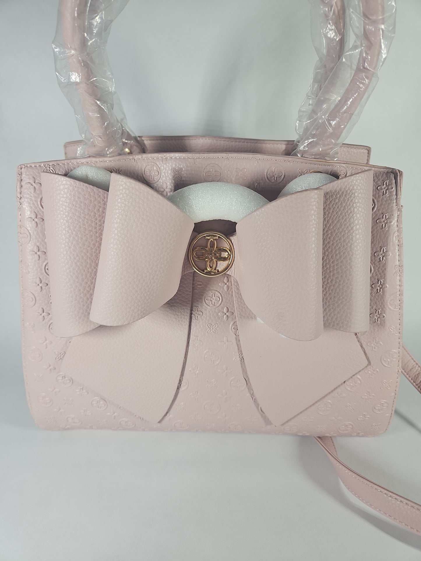 Crossi Elegance Large Bow Satchel – Blush