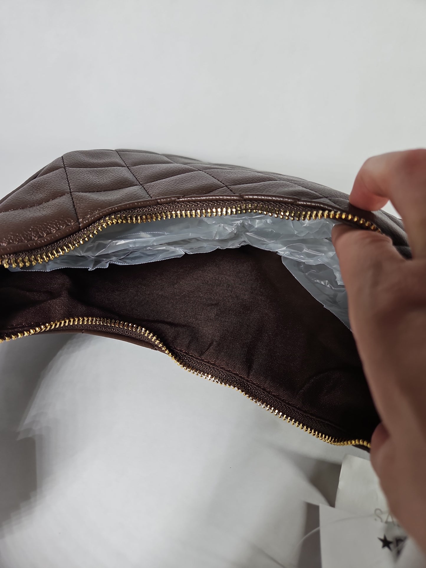 Like Dreams Astra Quilted Adjustable Shoulder Bag – Dark Brown