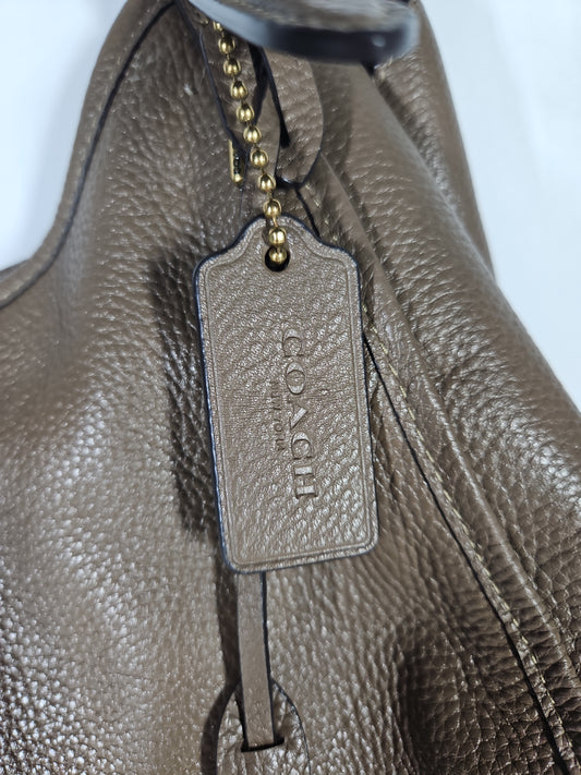 Coach Bella Medium Leather Shoulder Bag – Dark Stone