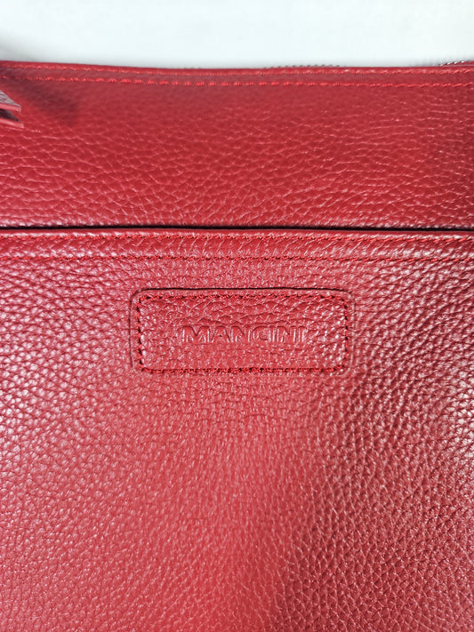 Mancini Pebbled Trish Crossbody Handbag with Organizer – Red