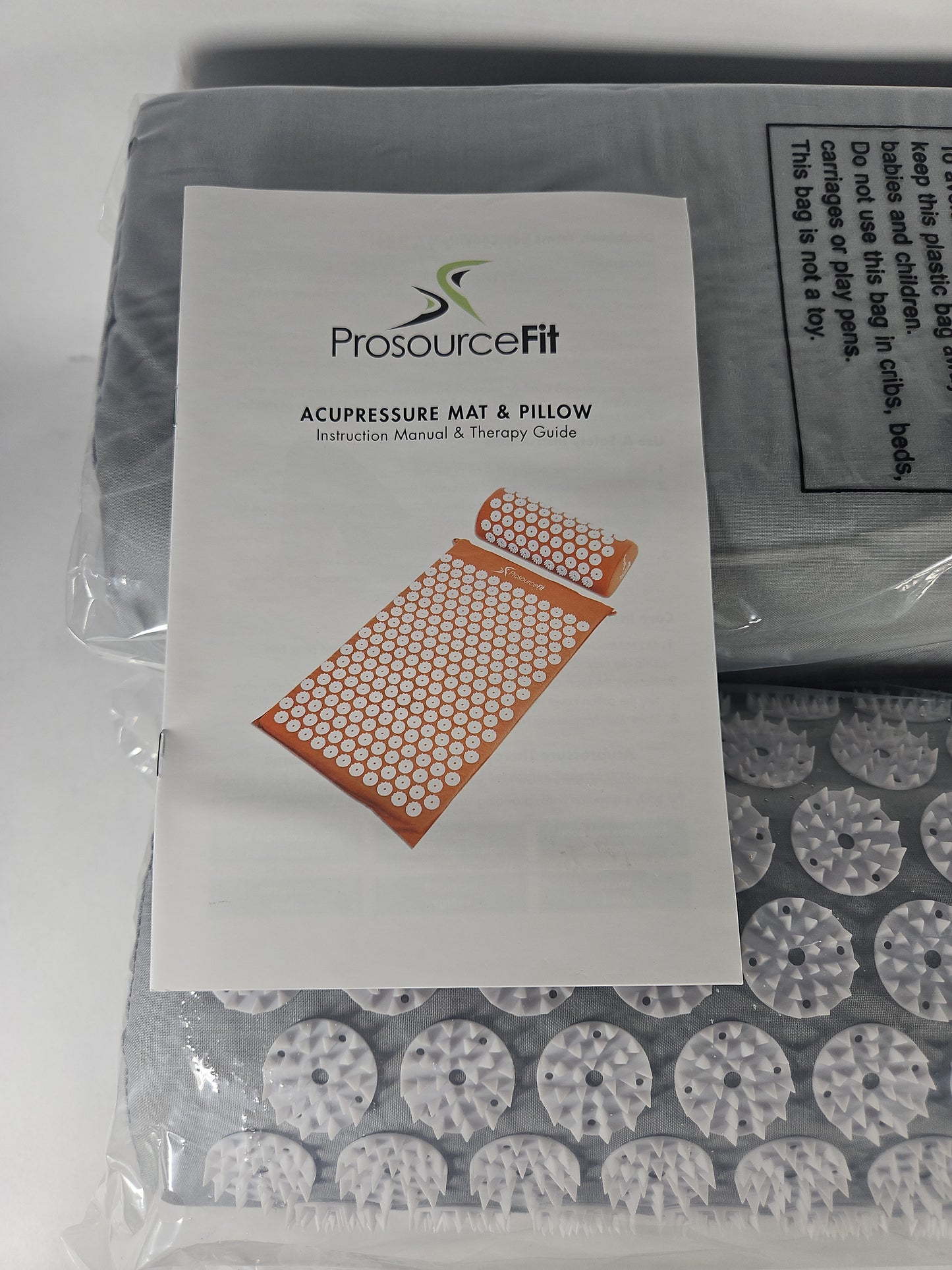 PROSOURCEFIT Acupressure Mat and Pillow Set – Grey
