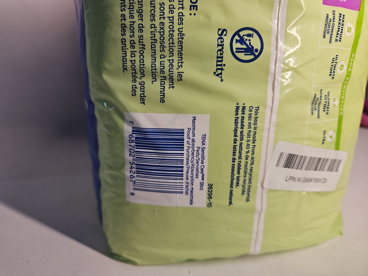 TENA Intimates Maximum Absorbency Bladder Control Pads, Regular, 56 Count