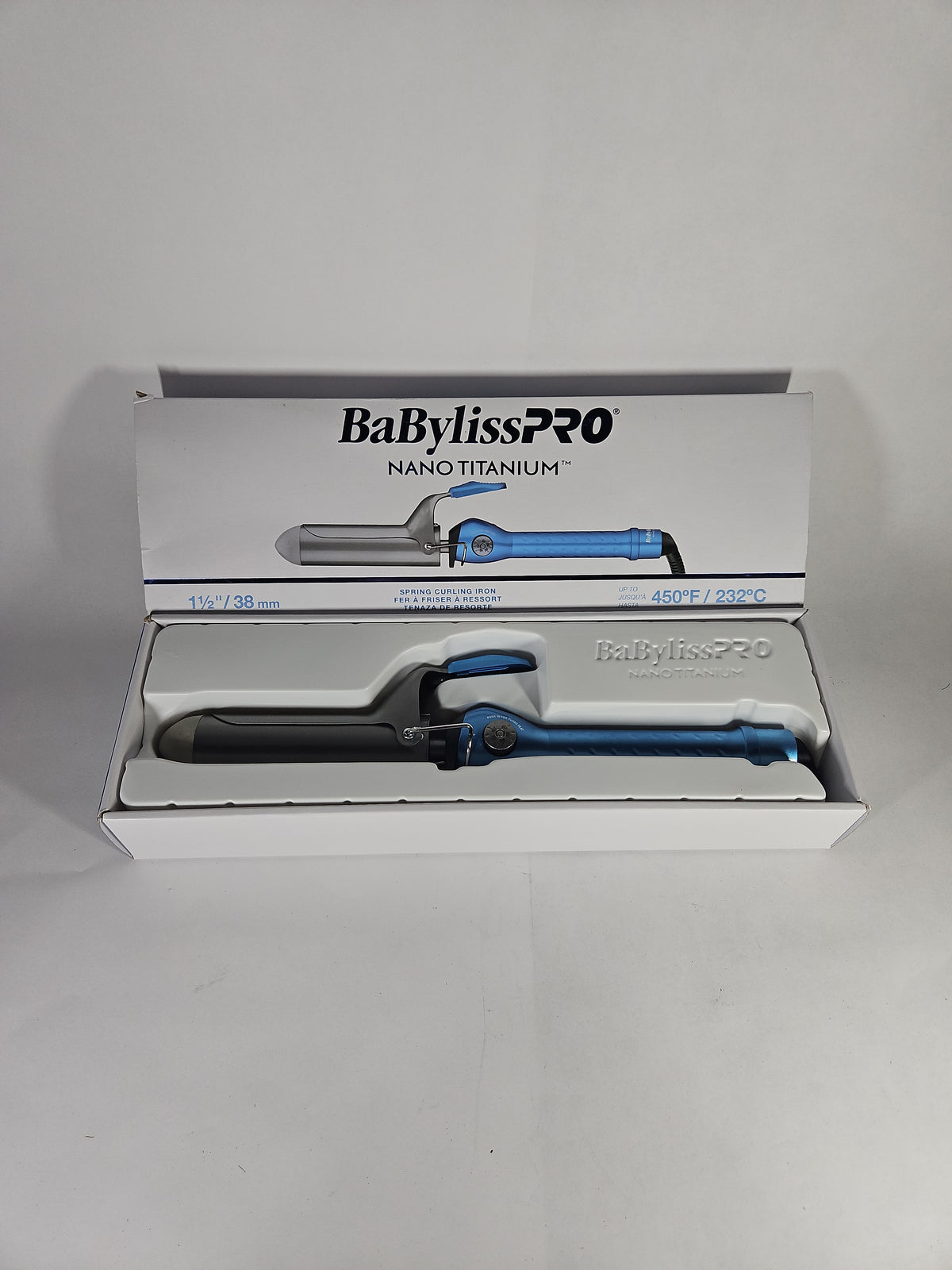BaBylissPRO Nano Titanium 1-1/2 Inch Spring Curling Iron