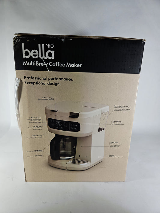 bella PRO MultiBrew 12-Cup Drip & Single-Serve Coffee Maker 90284 Oatmilk - Used