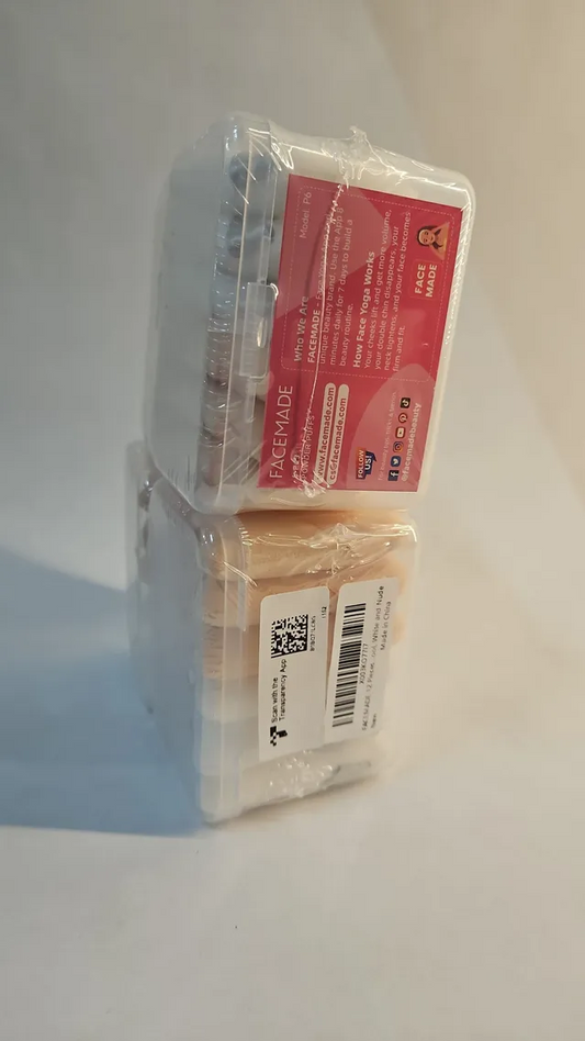 2 PACK Facemade Makeup Triangle Powder Puffs, 12 Count Each, White & Beige
