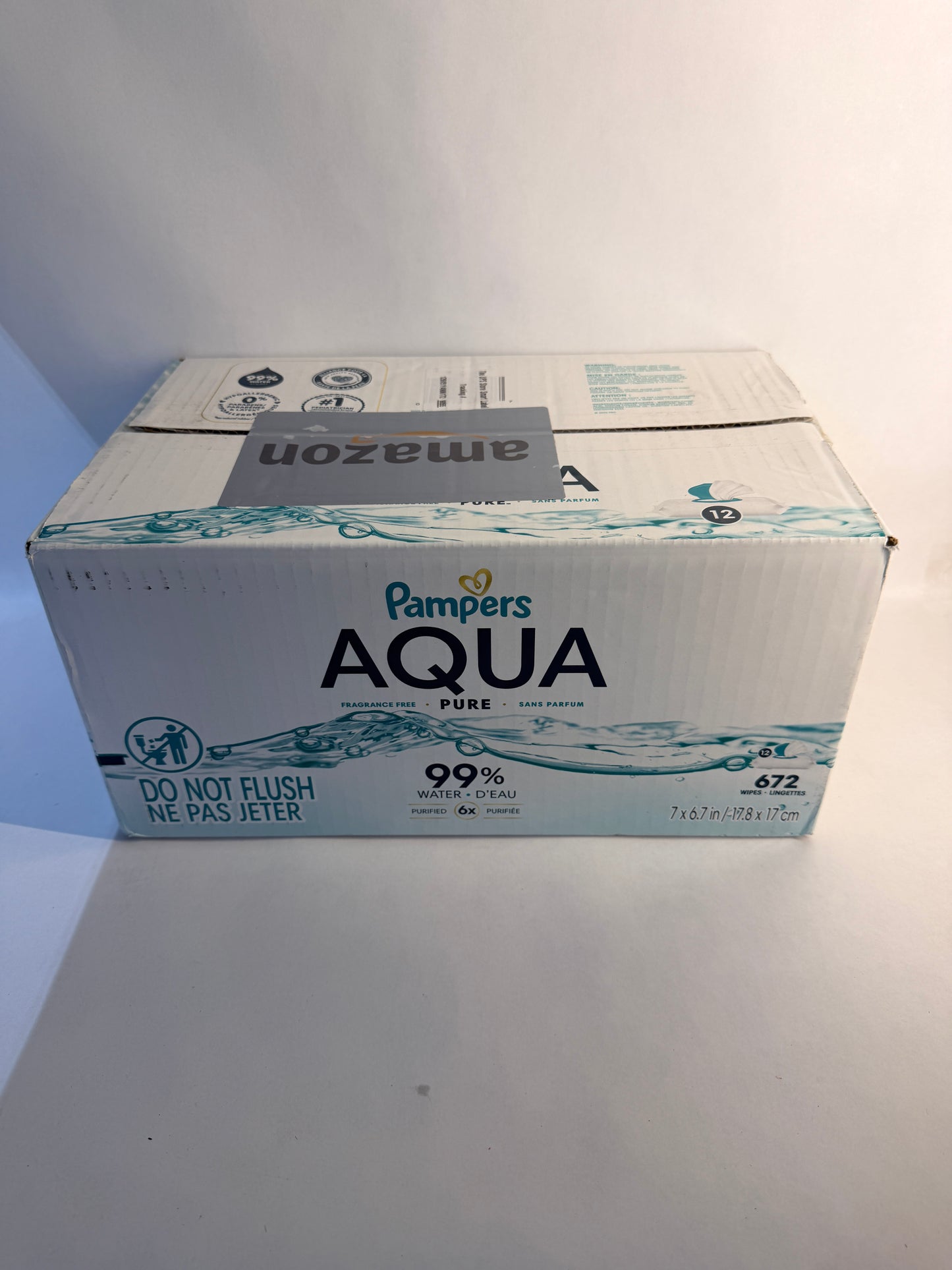 Pampers Aqua Pure Baby Wipes – 99% Water, Fragrance Free, 672 Total