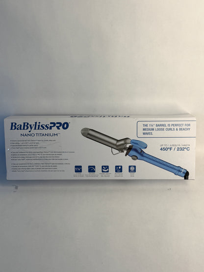 BaBylissPRO Nano Titanium Spring Curling Iron 1.25" Blue Open Box