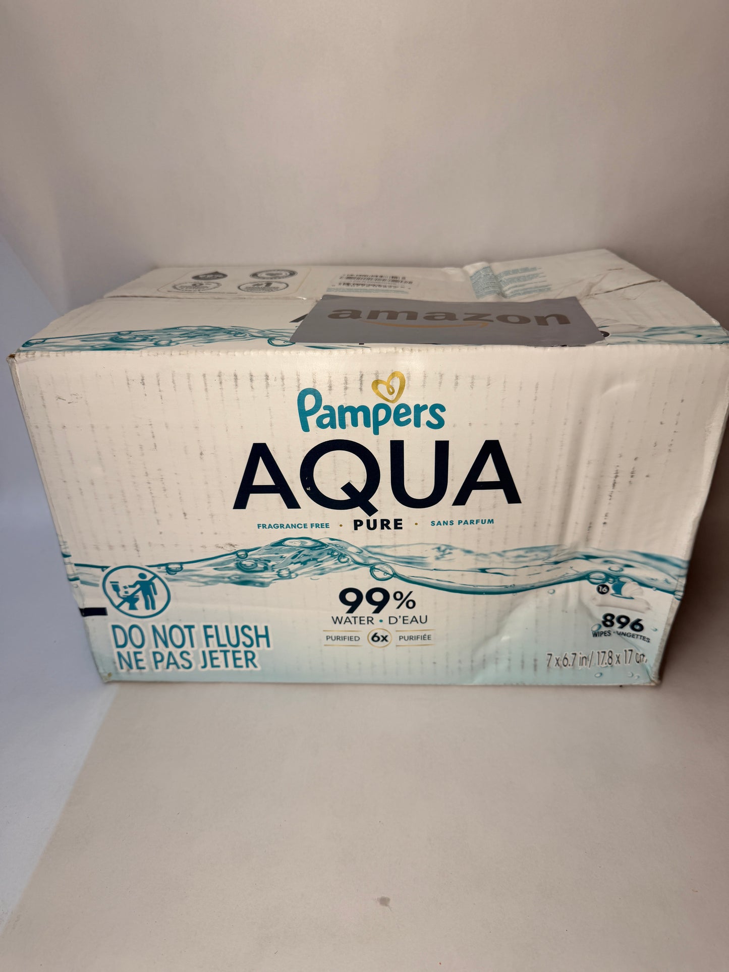 Pampers Aqua Pure Baby Wipes 99% Water Fragrance Free 896 Total New Sealed