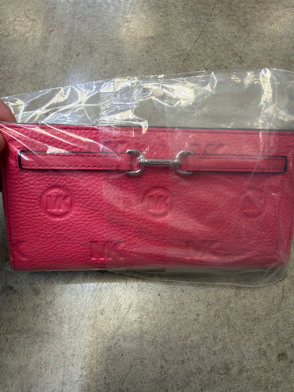 Michael Kors Carson Large Logo Debossed Snap Wallet - Hibiscus Pink