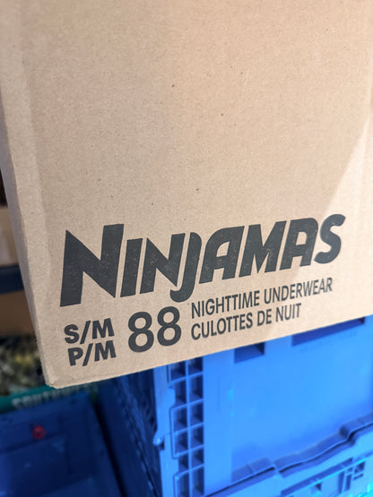 Ninjamas Boys Bedwetting Nighttime Underwear – Size S/M (38-70 lbs), 66 Count