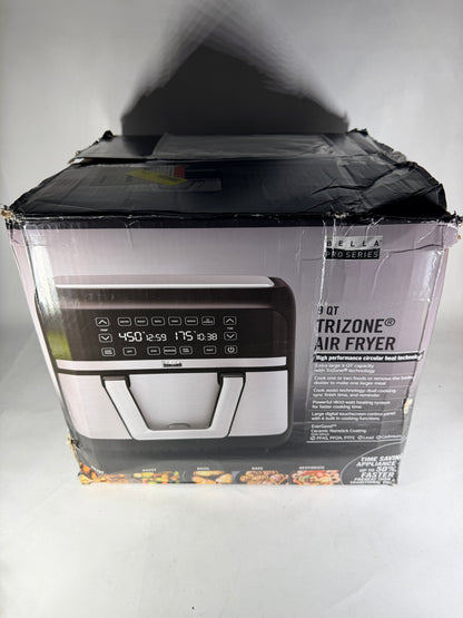 bella PRO 9 Qt TriZone Air Fryer Dual Flex Basket 90242 - Stainless Steel