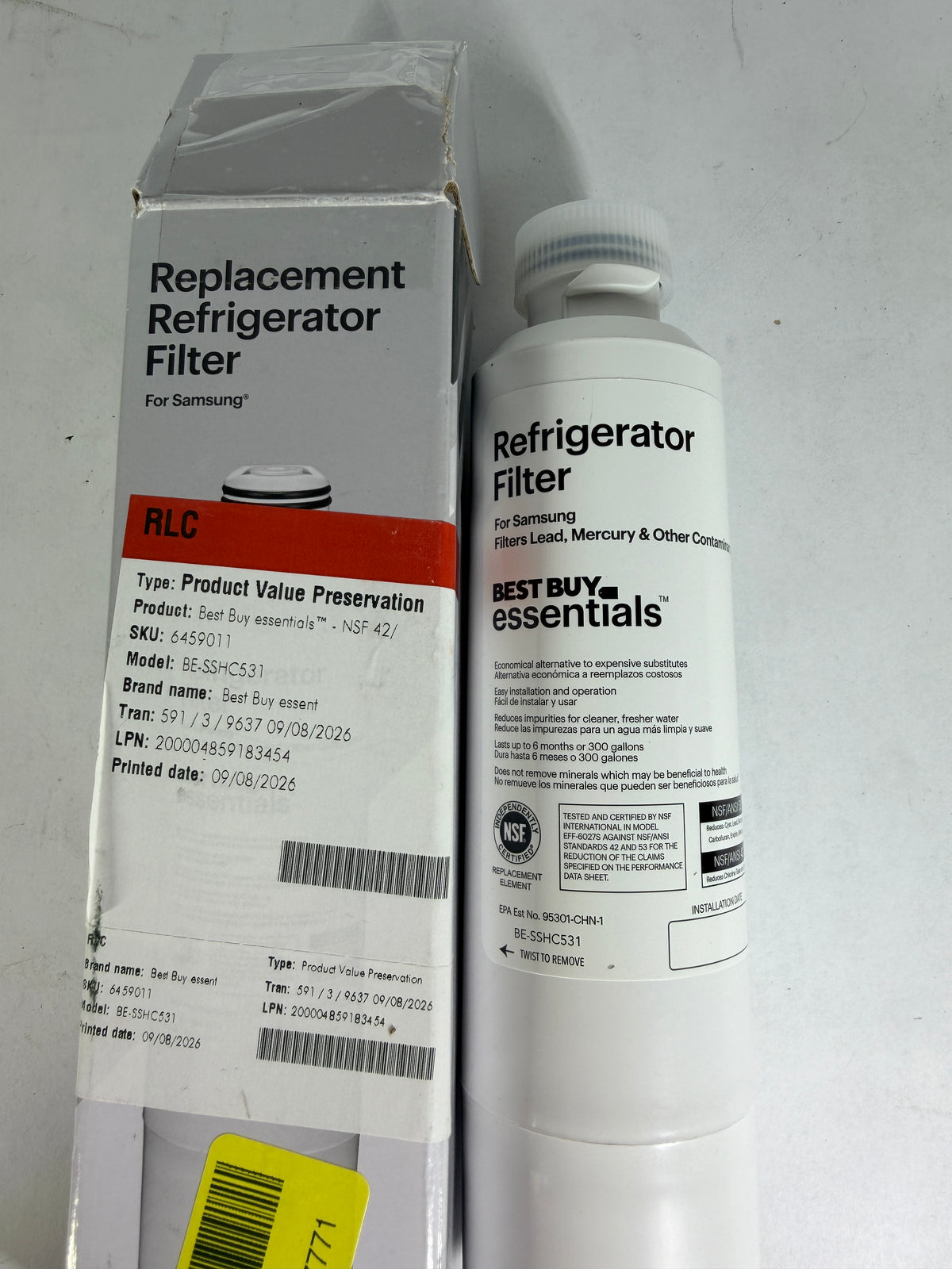 Best Buy essentials NSF 42/53 Water Filter for Select Samsung Fridges BE-SSHC531