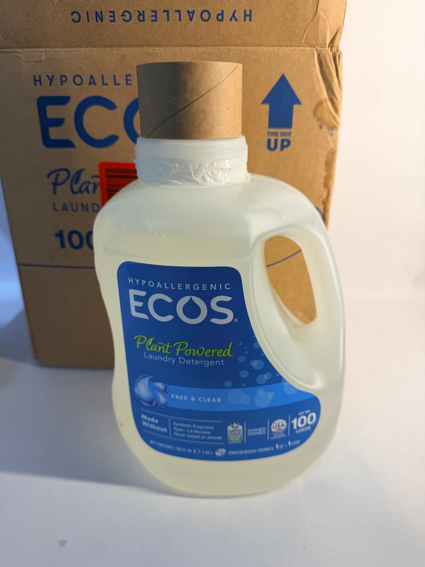 ECOS Laundry Detergent Free & Clear 200 Loads Pack of 2 100 Fl Oz