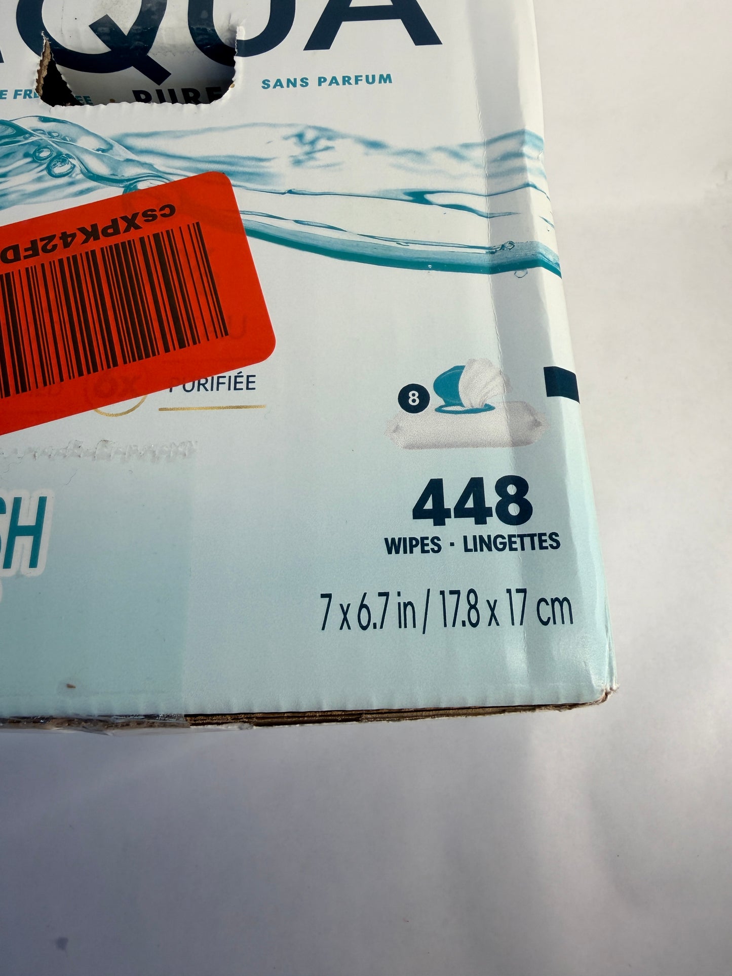 Pampers Aqua Pure Baby Wipes 99% Water Fragrance Free 448 Total