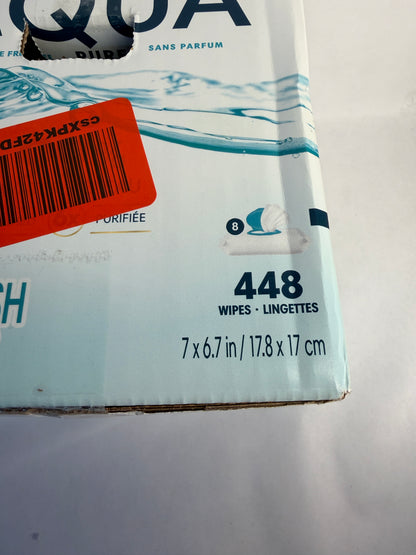 Pampers Aqua Pure Baby Wipes 99% Water Fragrance Free 448 Total