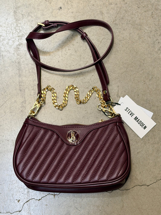 Steve Madden Vickie Small Shoulder Bag - Wine - 198190881797