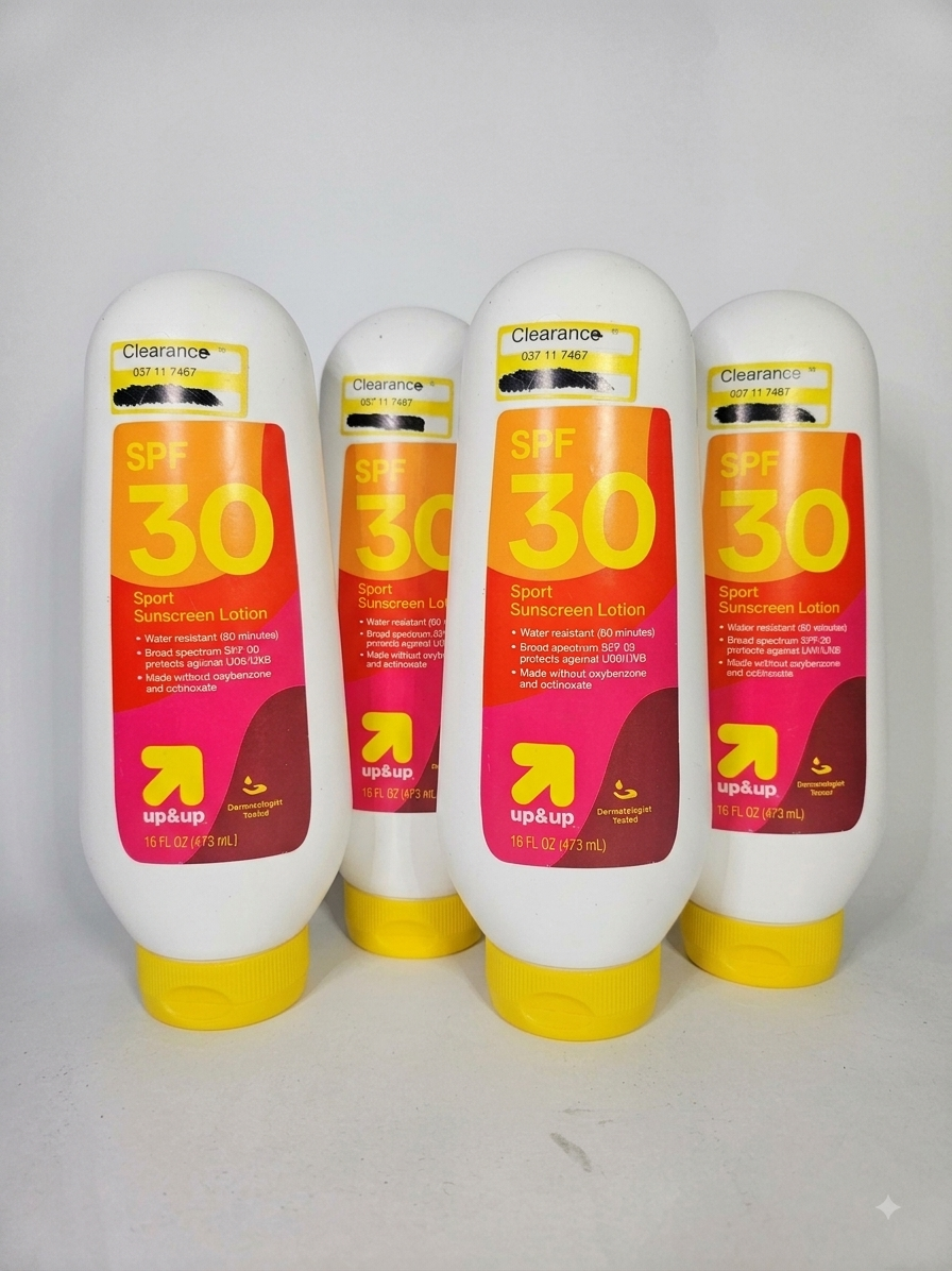 4-Pack up&up Sport Sunscreen Lotion SPF 30 – 16 oz