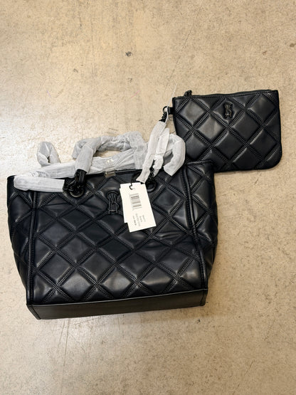 Steve Madden Katt Faux Leather Quilted Tote with Pouch - Black - 193624497193