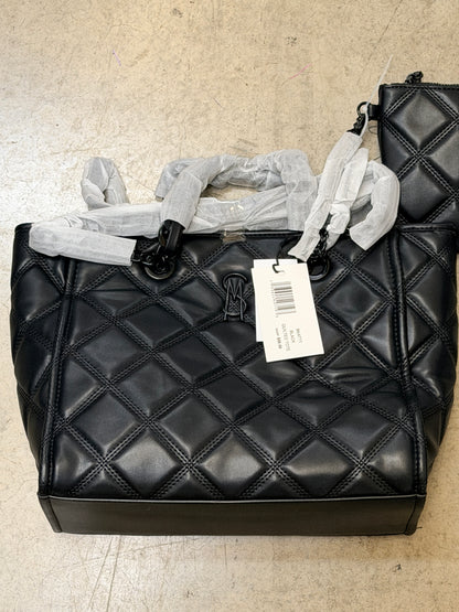Steve Madden Katt Faux Leather Quilted Tote with Pouch - Black - 193624497193