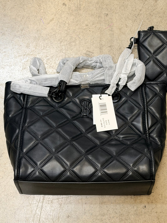 Steve Madden Katt Faux Leather Quilted Tote with Pouch - Black - 193624497193