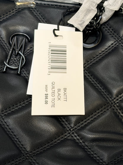 Steve Madden Katt Faux Leather Quilted Tote with Pouch - Black - 193624497193