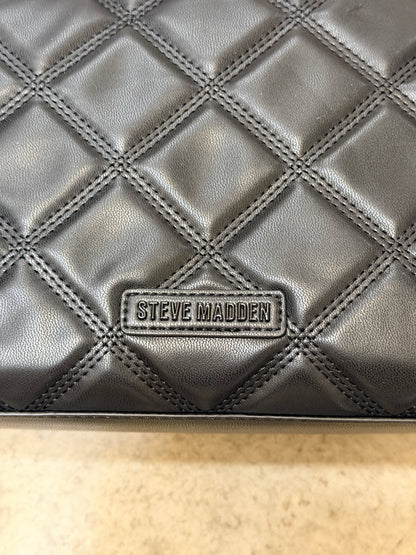 Steve Madden Katt Faux Leather Quilted Tote with Pouch - Black - 193624497193