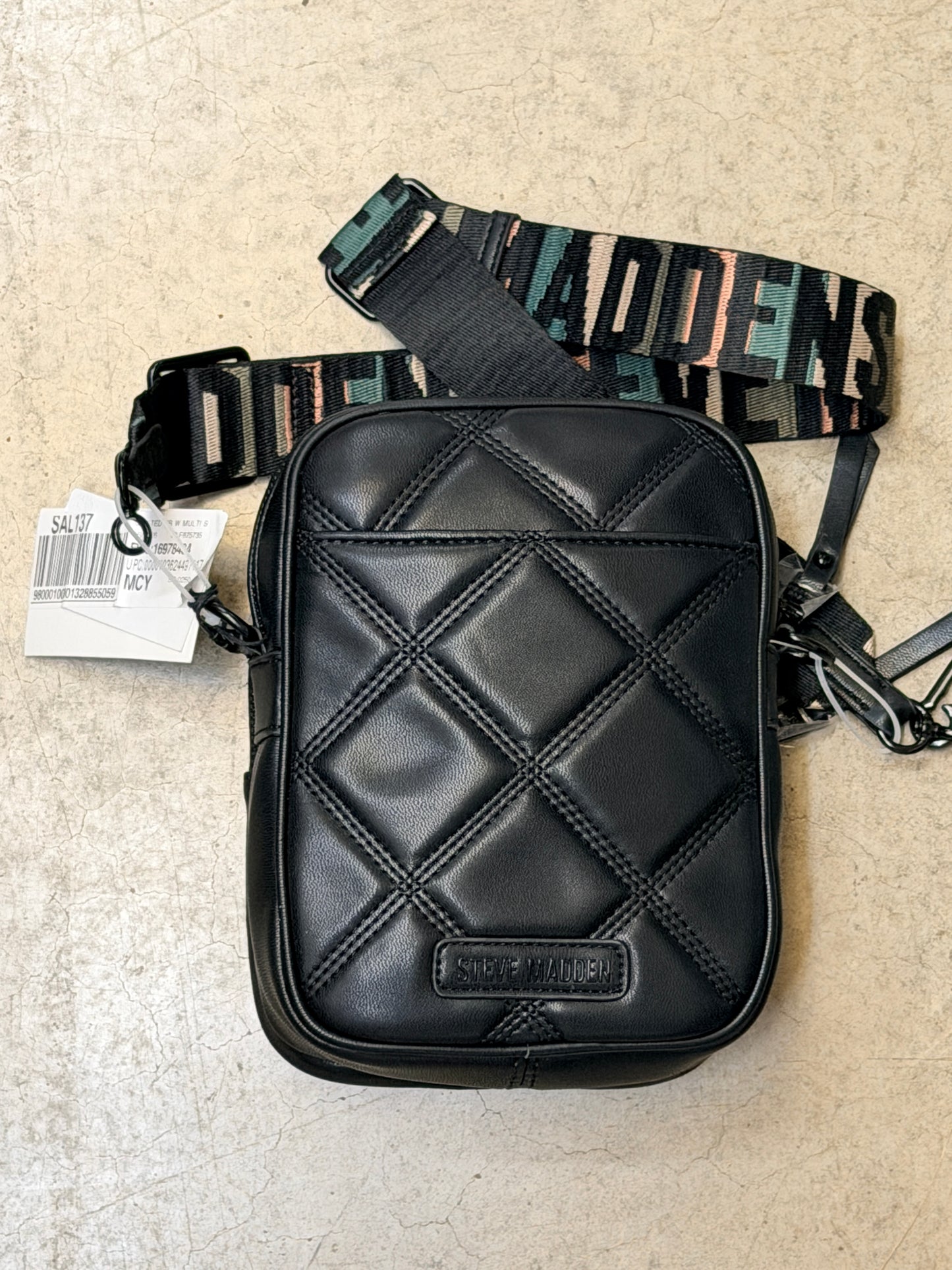 Steve Madden Drakee Quilted Small Crossbody Bag - Black - 193624497117