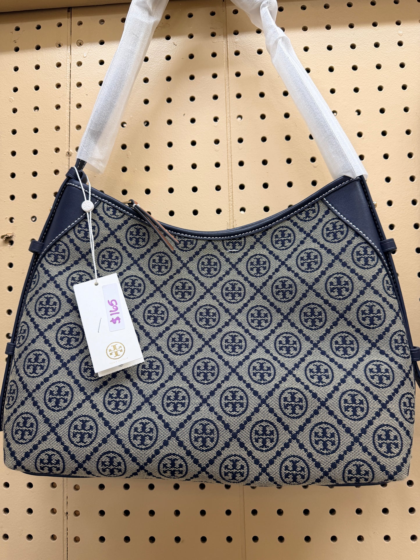 Tory Birch T Monogram Medium Shoulder Bag - Navy - 197865407041