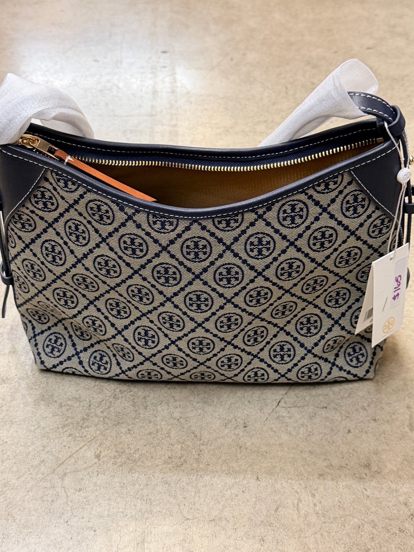 Tory Birch T Monogram Medium Shoulder Bag - Navy - 197865407041