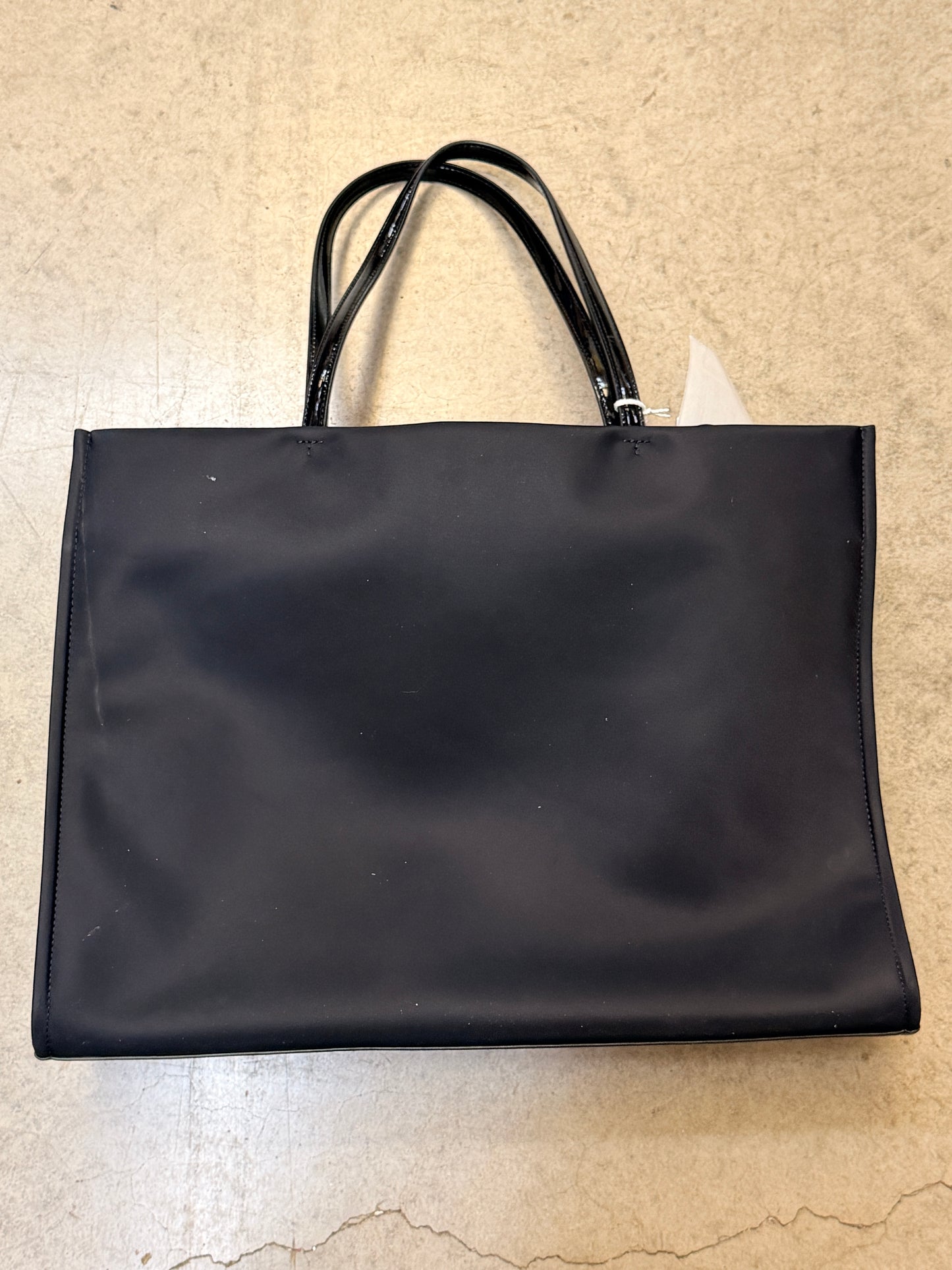 Tory Burch Ella Patent Tote Recycled Nylon Patent Trim Black NWT
