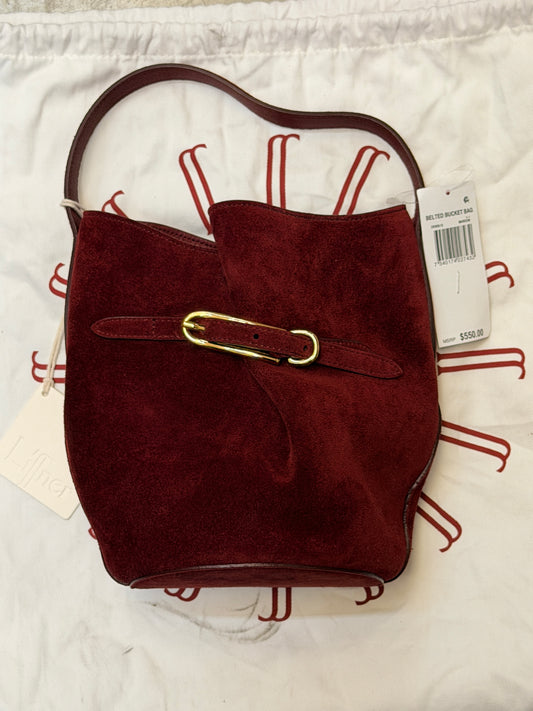 Liffner Mini Belted Bucket - Maroon Suede - 7340174227432