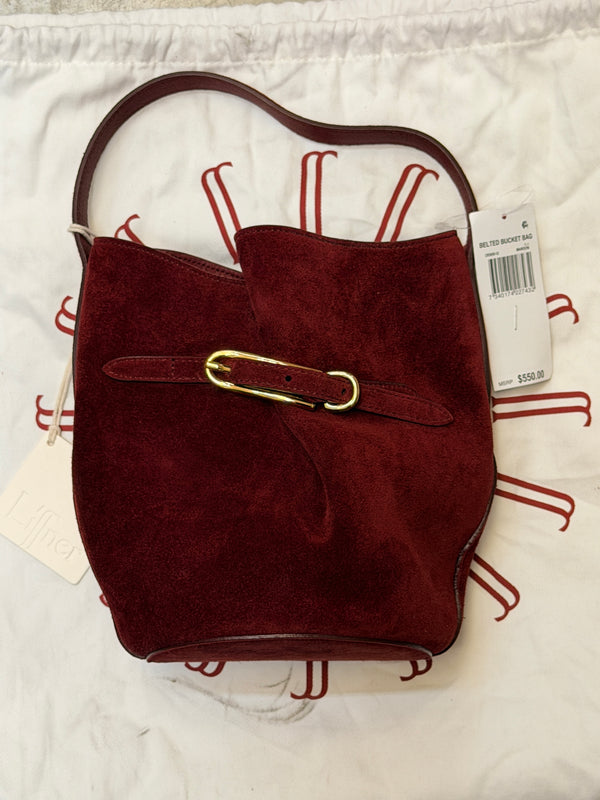 Liffner Mini Belted Bucket - Maroon Suede - 7340174227432
