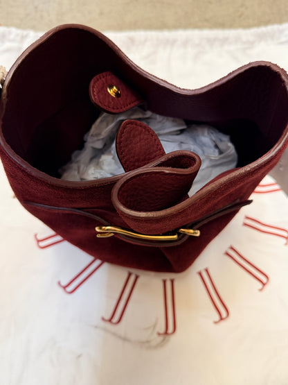 Liffner Mini Belted Bucket - Maroon Suede - 7340174227432