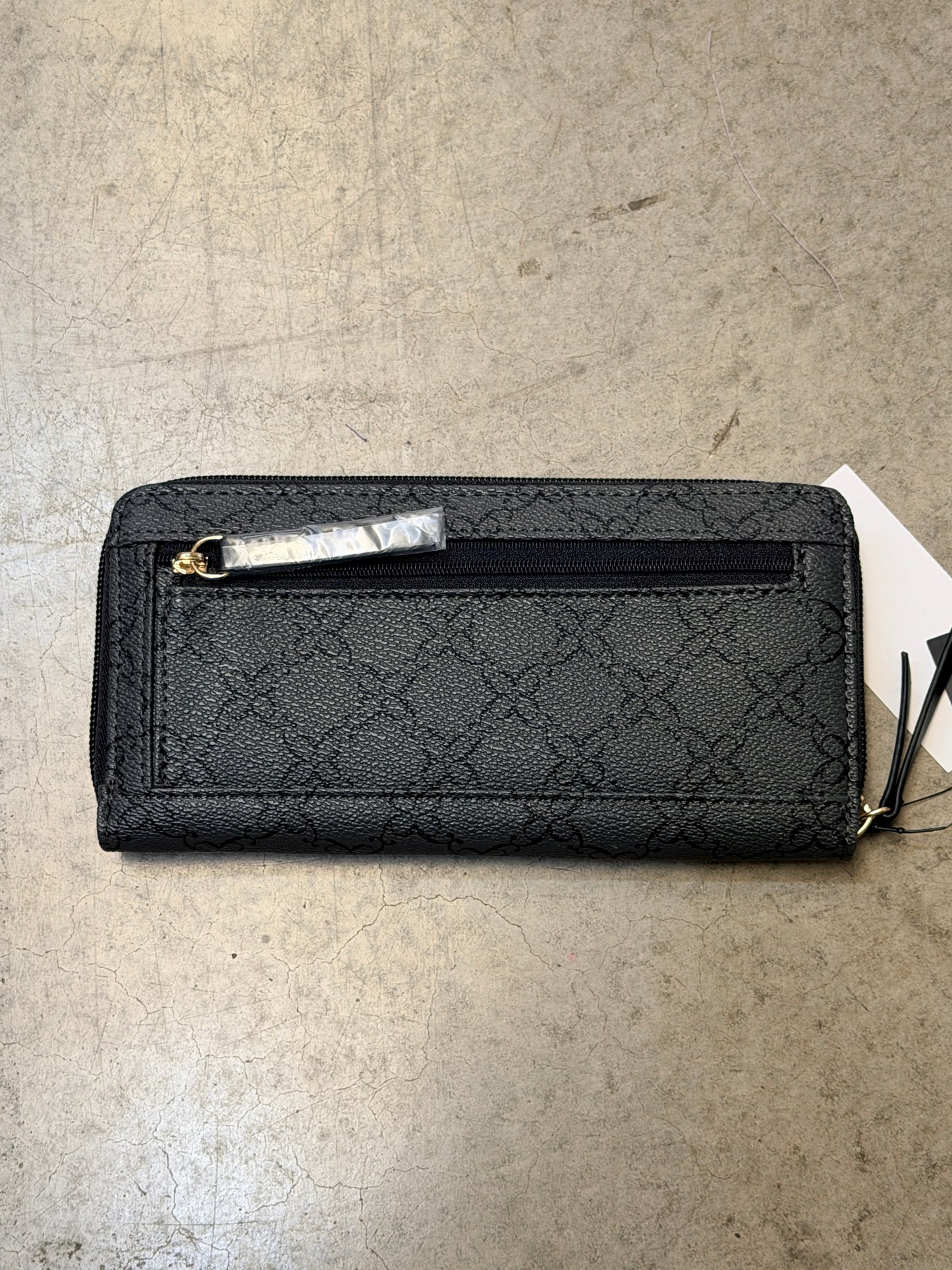 Nine West Norah Zipper Wallet - Jet Black Logo Print