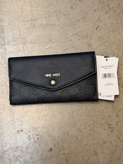 Nine West Norah Snap Wallet - Jet Black Logo Print