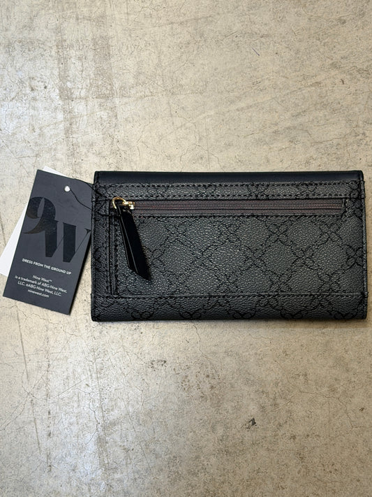 Nine West Norah Snap Wallet - Jet Black Logo Print