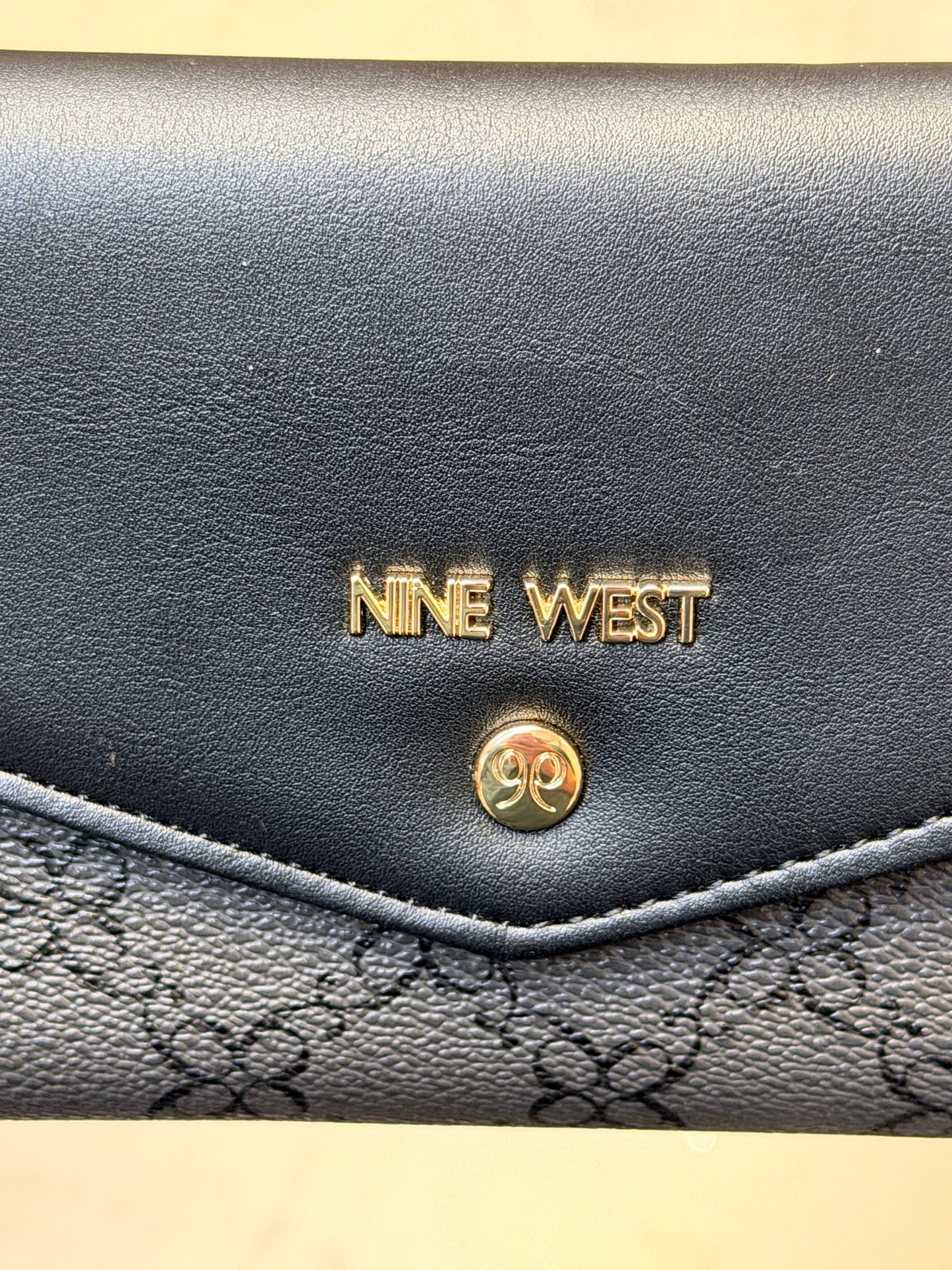 Nine West Norah Snap Wallet - Jet Black Logo Print